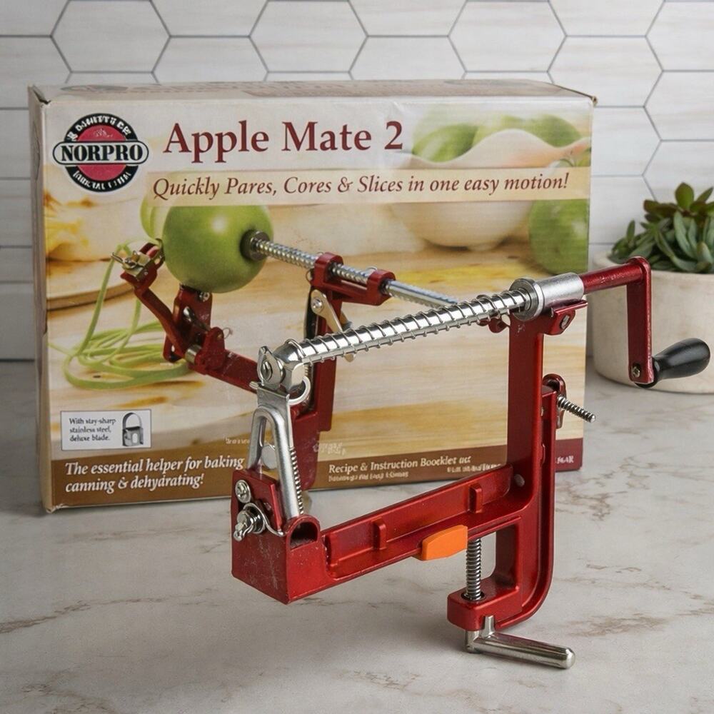 Norpro Apple Mate 2 Apple Peeler Red Corer Slicer Kitchen Tool